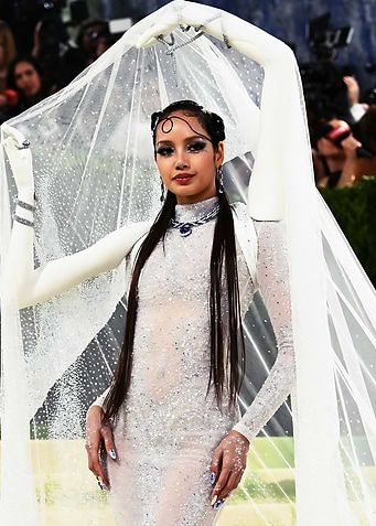 Lisa in White Embellished Gown with Veil