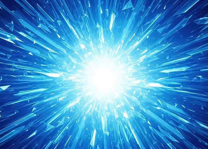 Abstract Blue Crystal Explosion