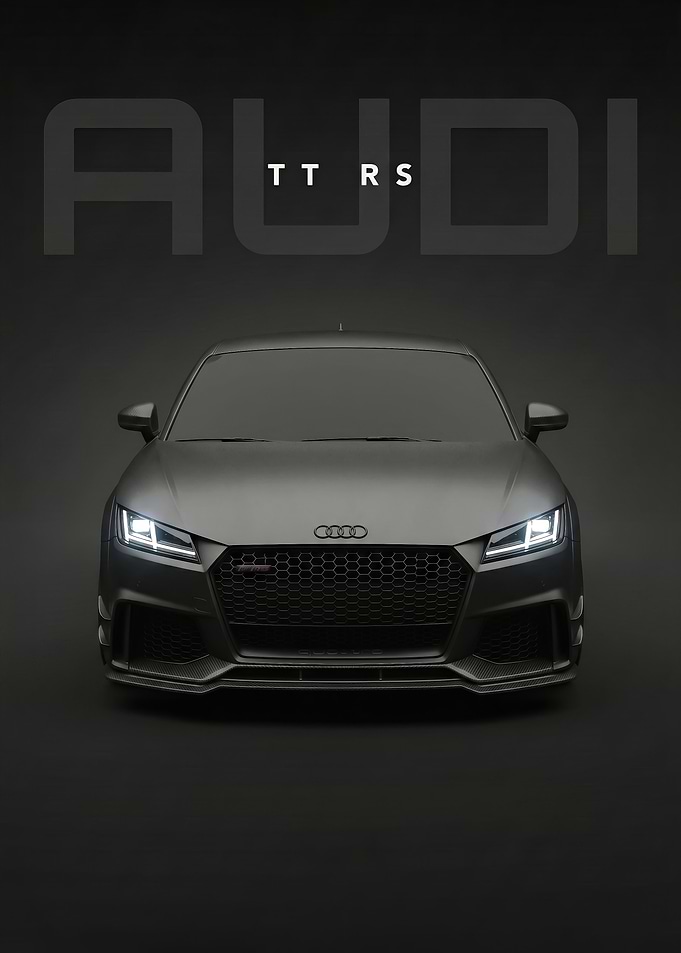 matte black Audi TT RS Front View