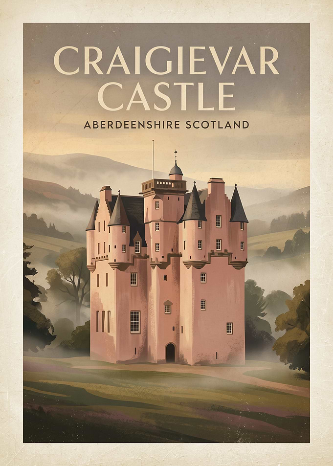 Craigievar Castle Vintage Poster