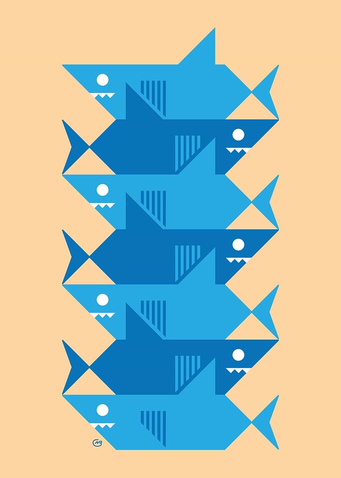 Stack of Geometric Sharks