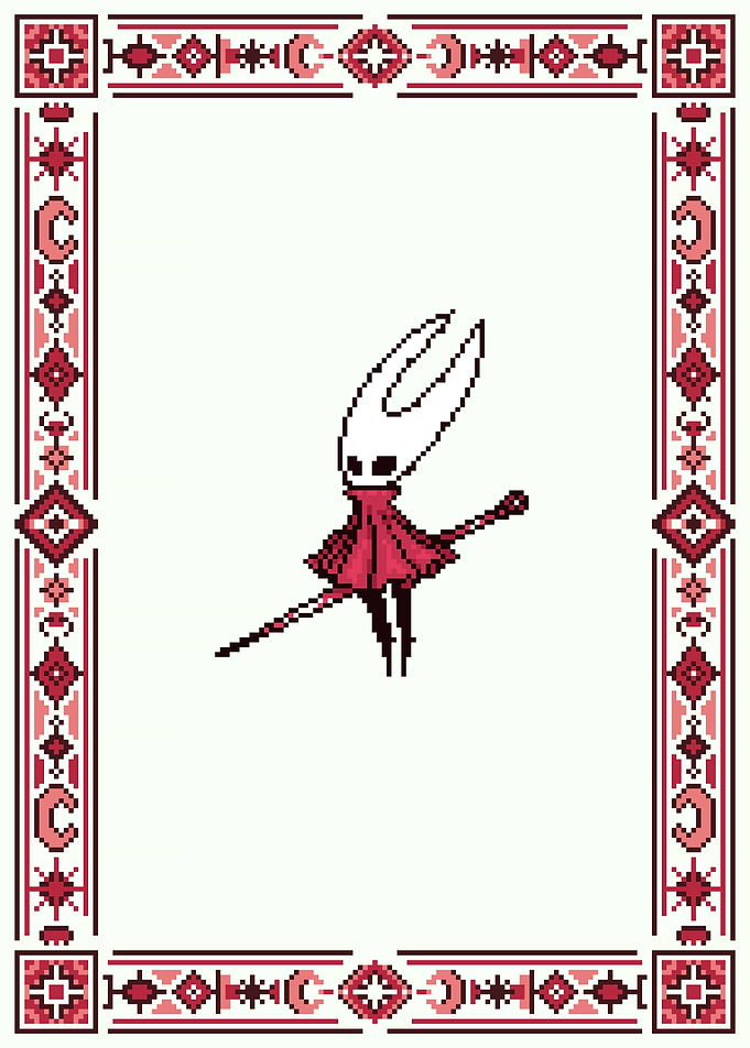 Pixel Art Hornet with Decorative Border