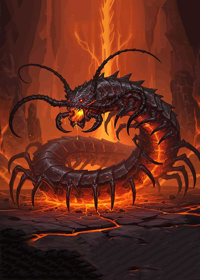 Fiery Centipede Monster