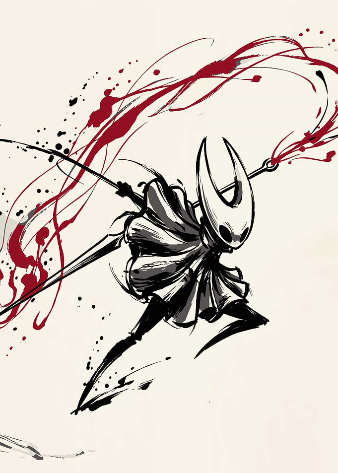 Hornet Hollow Knight Silksong Ink Art