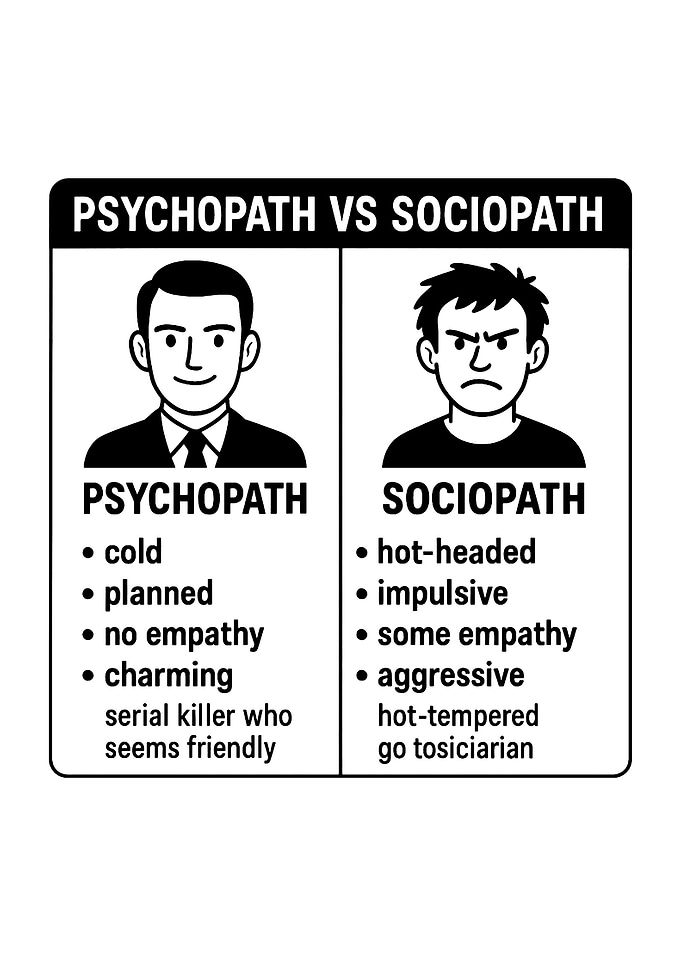 Psychopath vs Sociopath Comparison