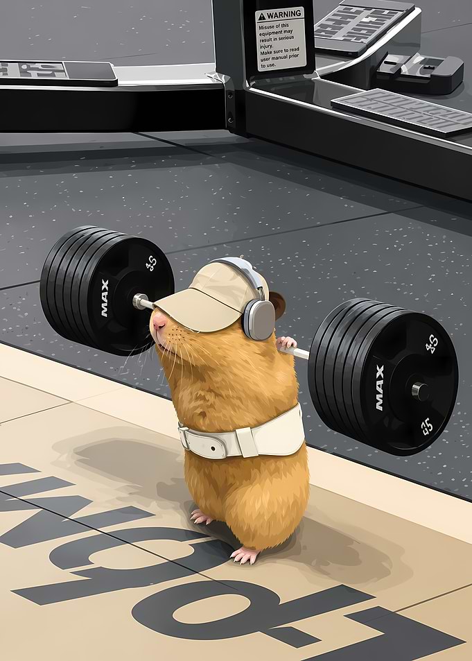 Hamster Lifting Weights