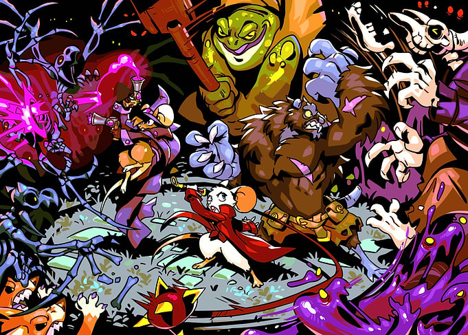 Fantasy Battle Scene with Anthropomorphic Animals