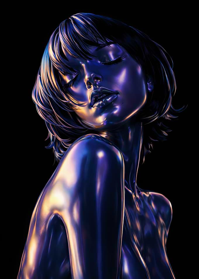 Metallic Woman Portrait
