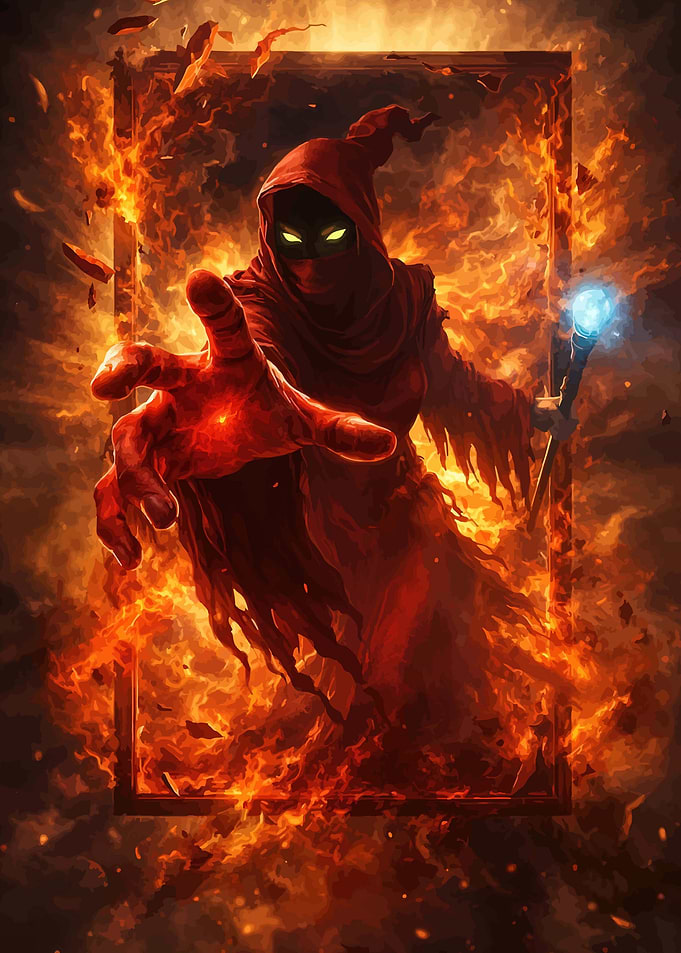 Fiery Grim Reaper with Staff