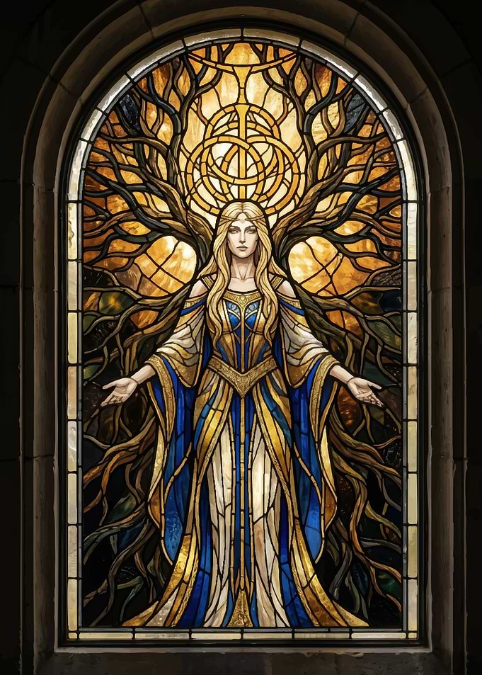 Stained Glass Tree of Life Woman