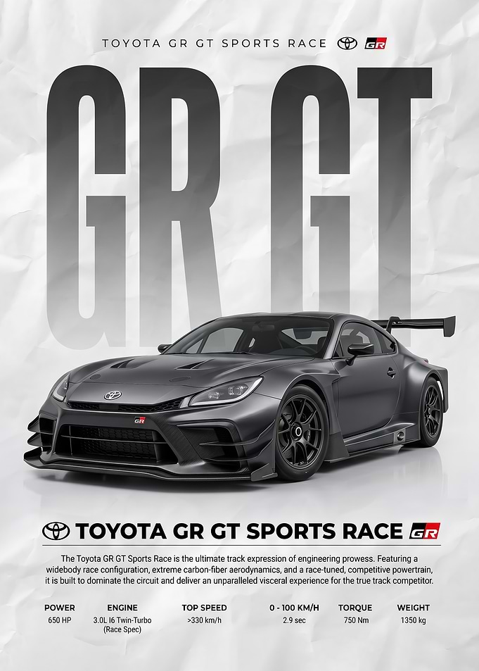 Race Car Toyota GR GT Sports POSTER