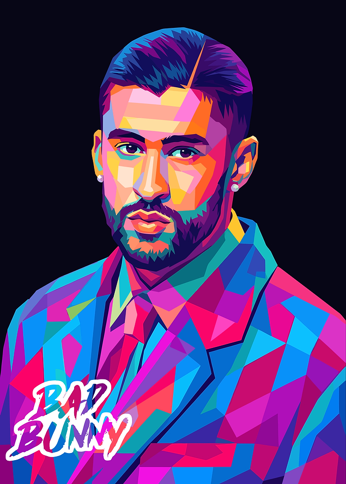 Bad Bunny Pop Art Portrait