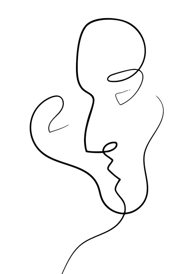 Abstract Line Art Faces