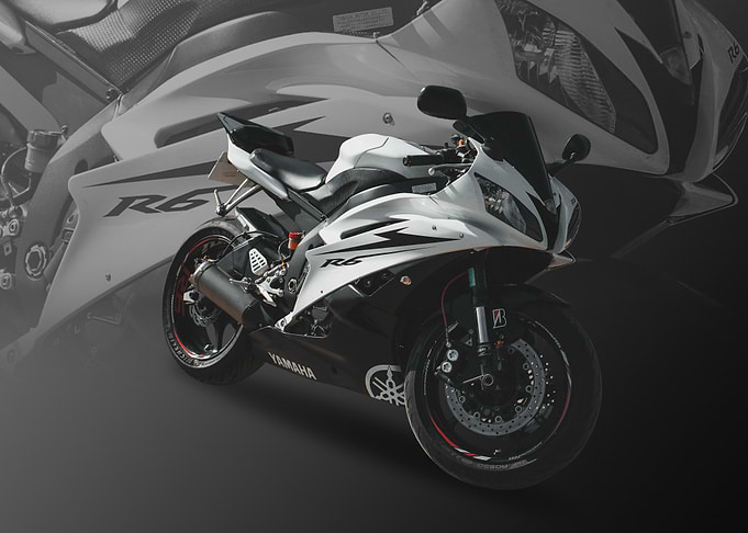 White Yamaha R6 Motorcycle