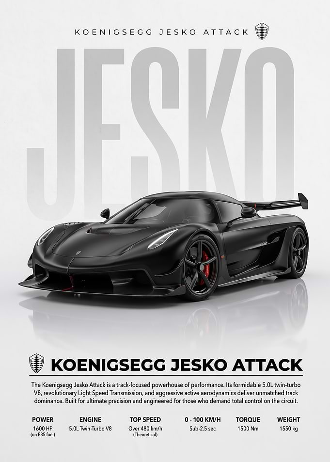 matte black Koenigsegg Jesko Attack Car