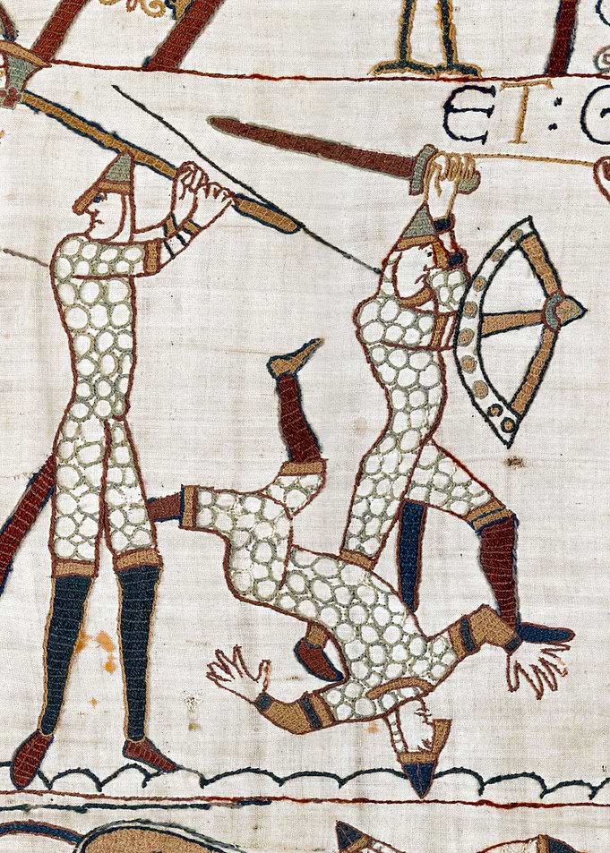 Here Fell Leofwine and Gyrth, Brothers of King Harold Bayeux Tapestry Scene 52