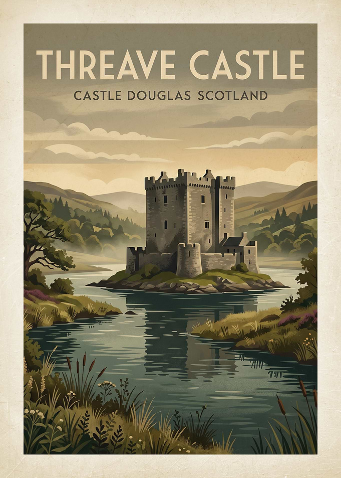 Threave Castle Vintage Poster