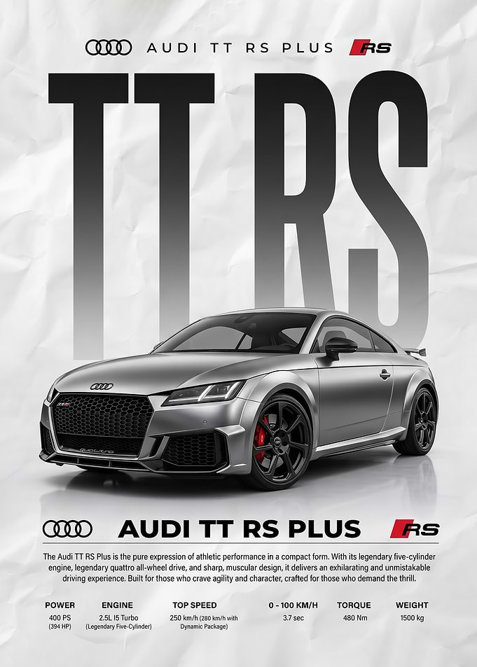 sattne chrome Audi TT RS Plus Car poster
