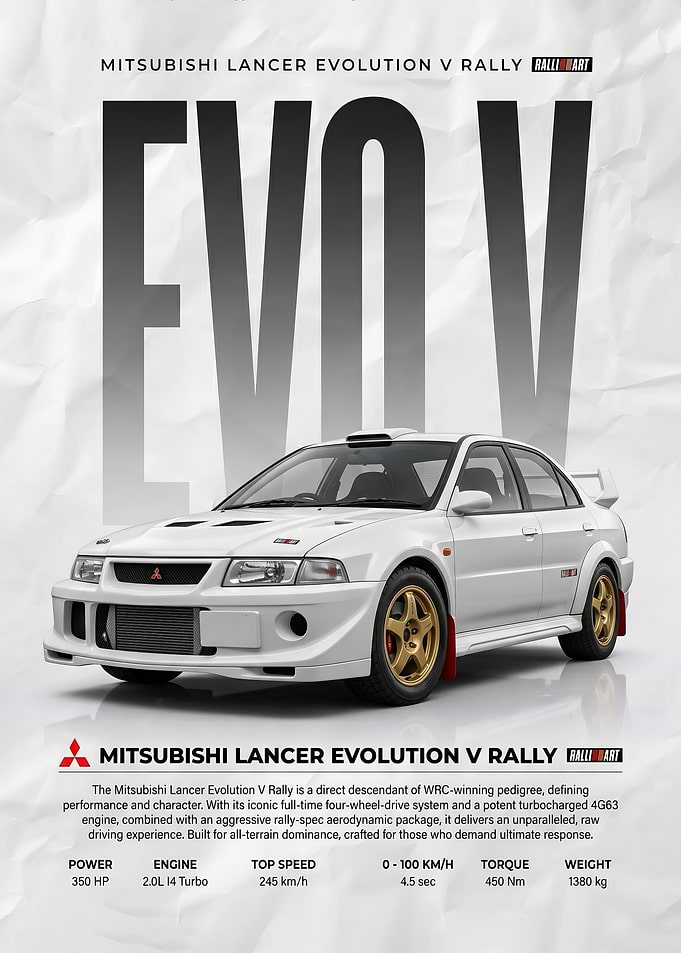 Rally Car Mitsubishi Lancer Evolution V poster