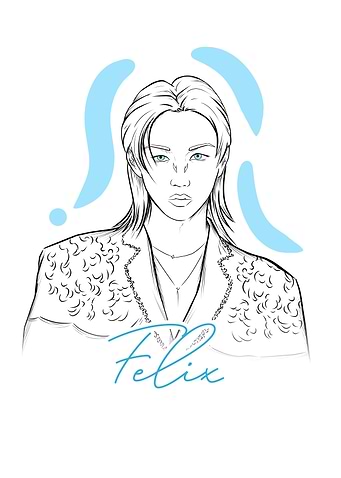 Felix Stray Kids Line Art