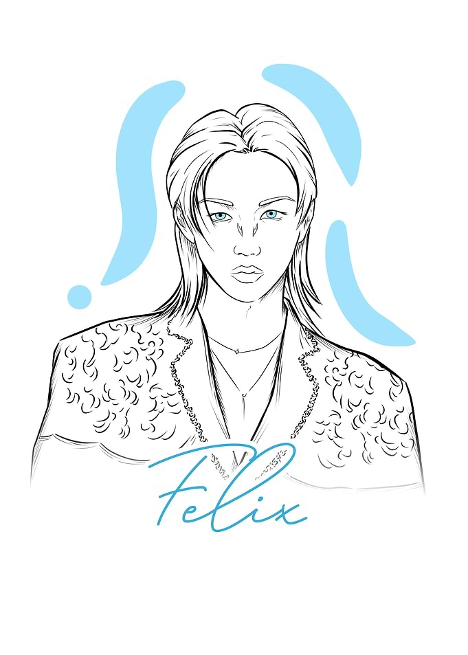Felix Stray Kids Line Art