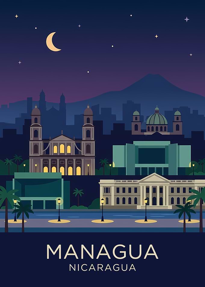 Managua Cityscape at Night