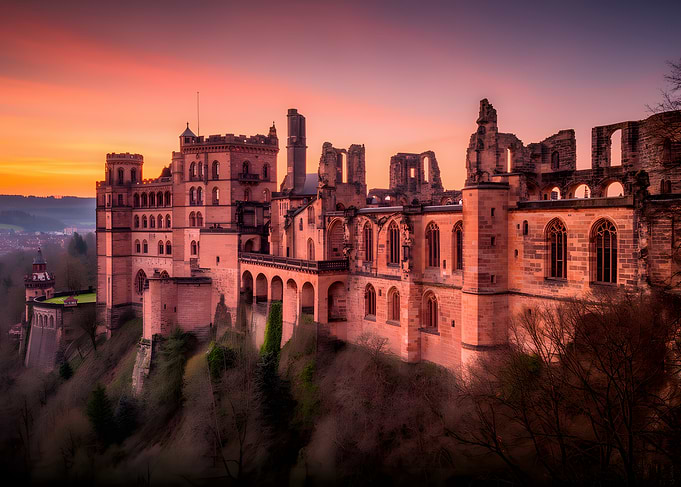 Heidelberg Castle at Sunset