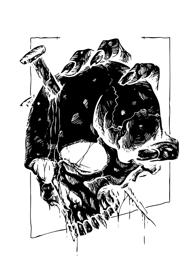 Gothic Skull with Nails