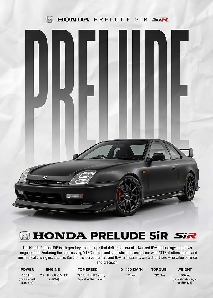 Honda Prelude SiR Matte Black Coupe
