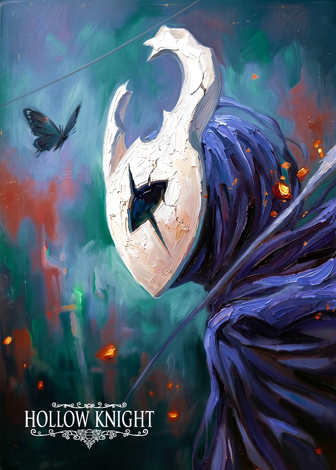 Hollow Knight Character with Butterfly