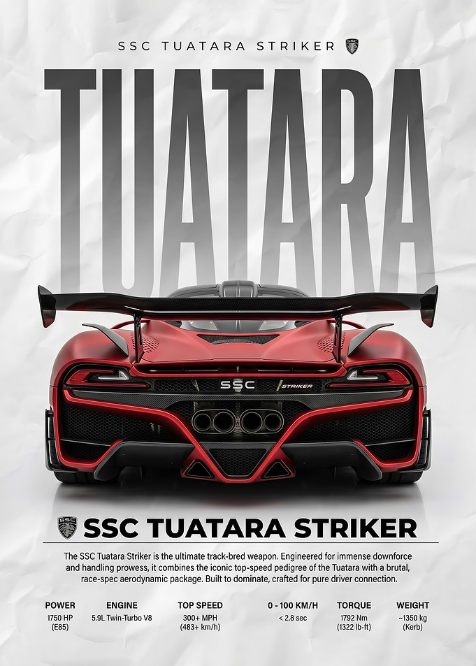 SSC Tuatara Striker Rear View poster