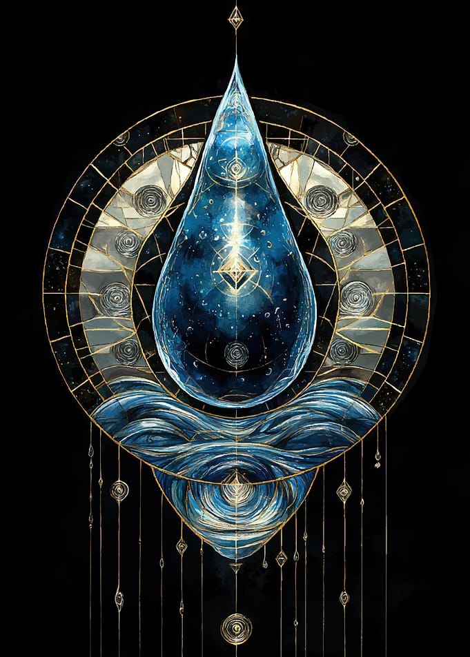 Cosmic Water Drop Mandala