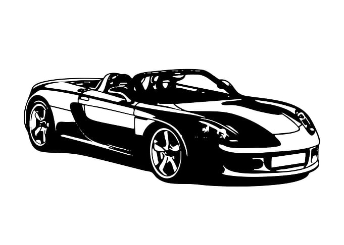 Black Convertible Sports Car