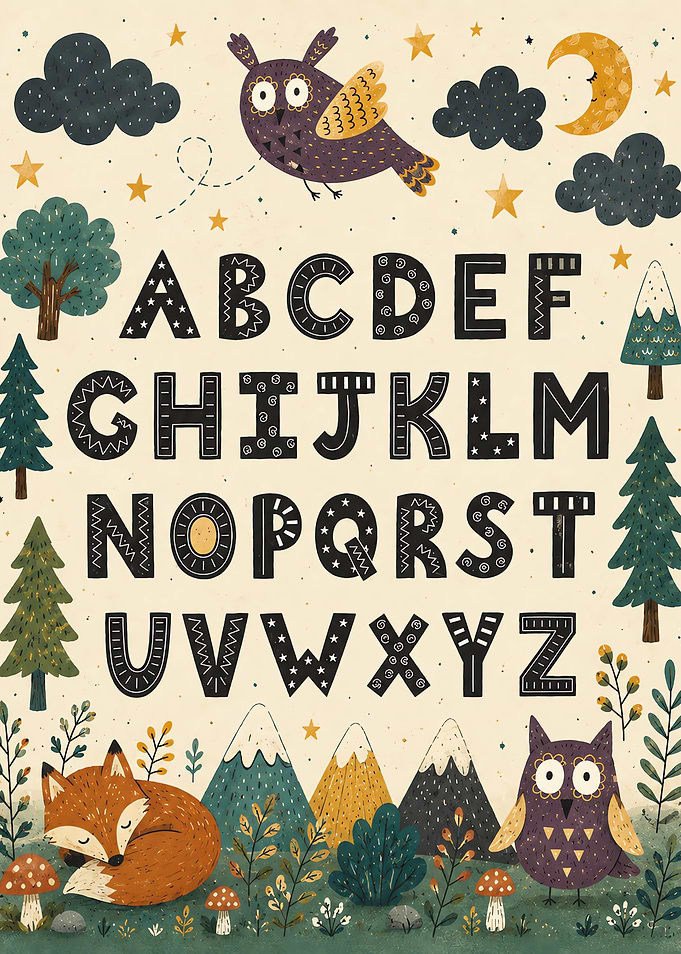 Alphabet with Woodland Creatures