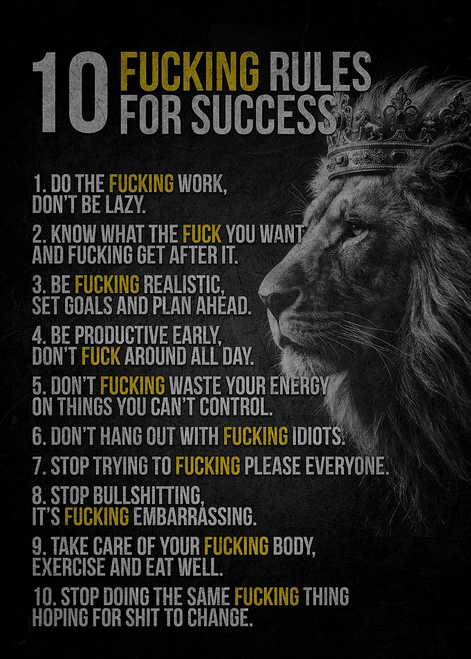 Lion King Rules for Success Poster