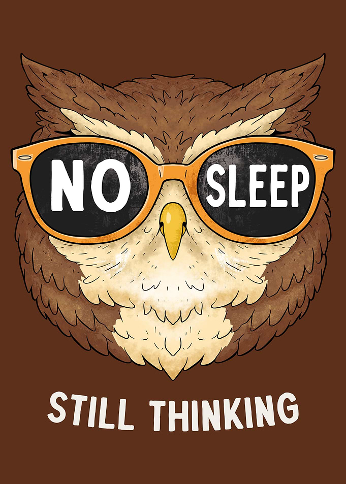 Owl with 'No Sleep' Sunglasses