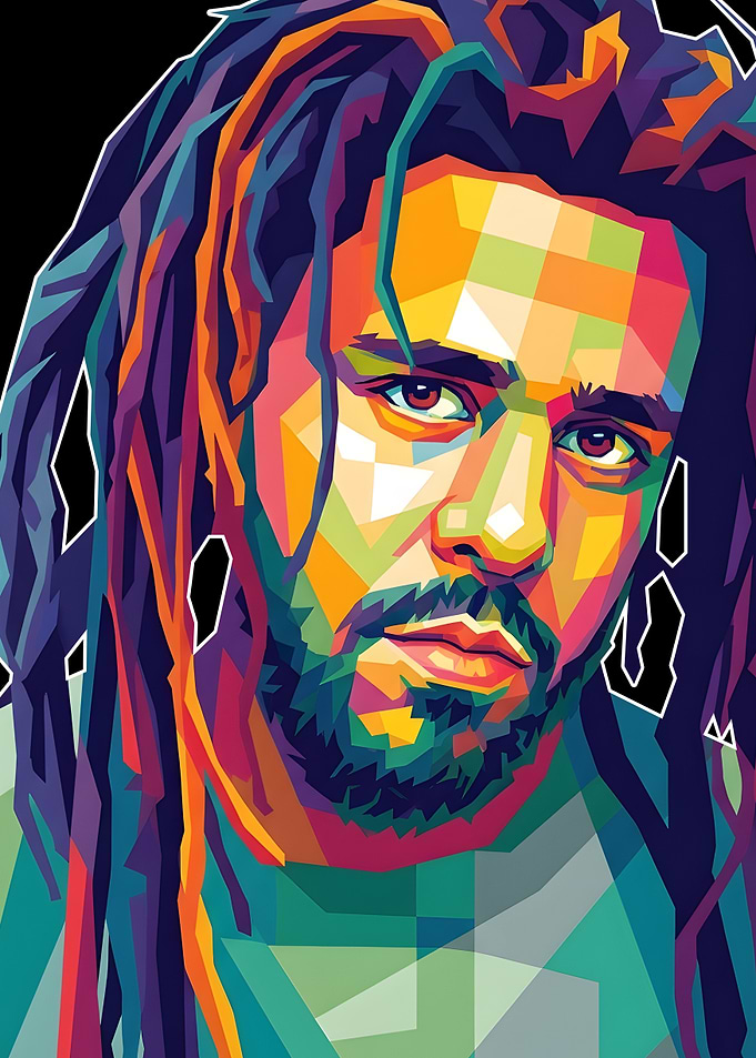 J. Cole Pop Art Portrait