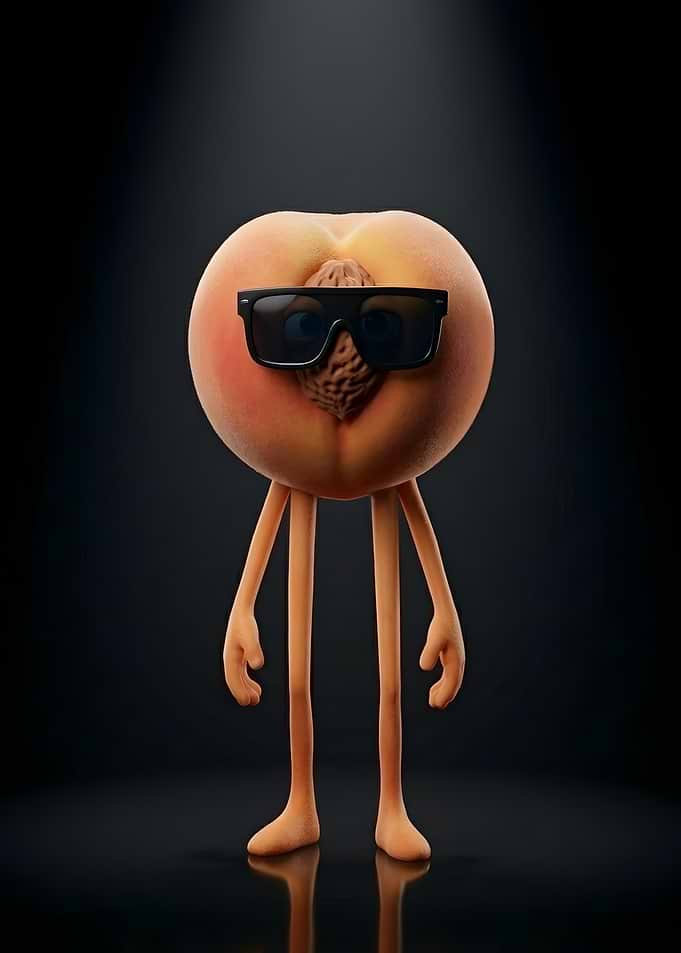 Cool Peach Emoji with Sunglasses