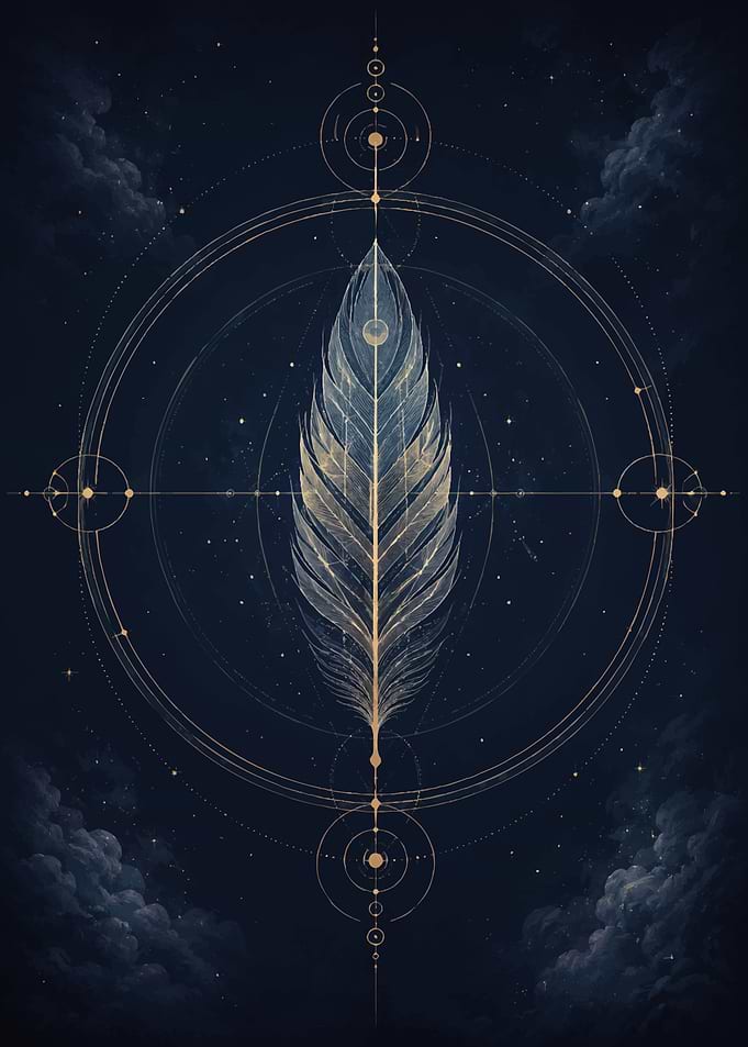 Mystical Feather Geometric Art