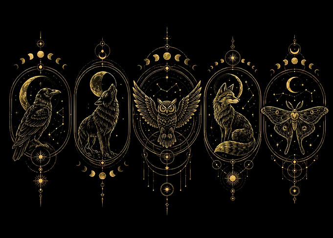 Celestial Animals and Moon Phases