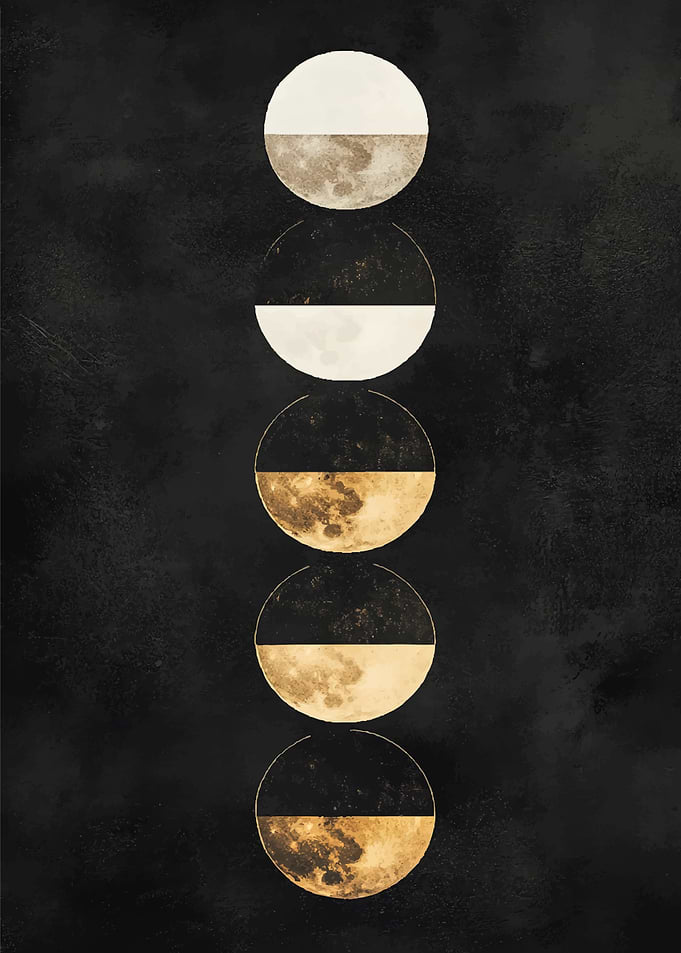 Moon Phases Abstract Art