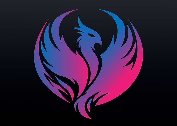Phoenix Logo with Neon Gradient
