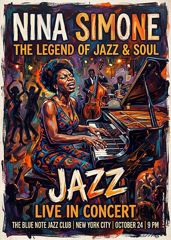 Nina Simone Jazz Concert Poster