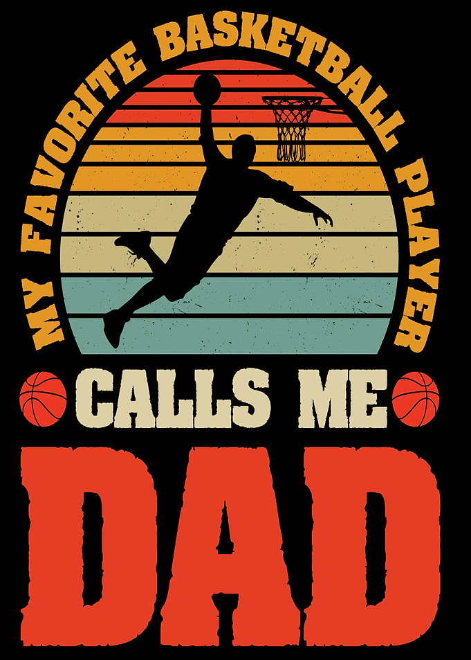 Basketball Player Dad Retro Sunset