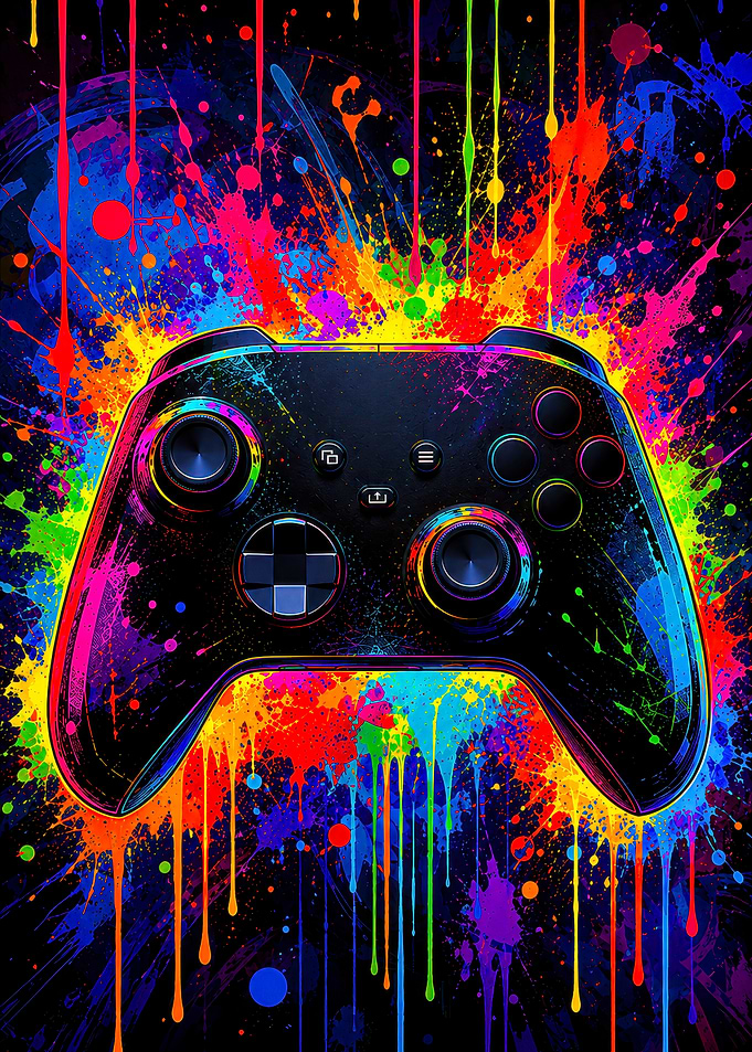 Neon Drip Gaming Controller
