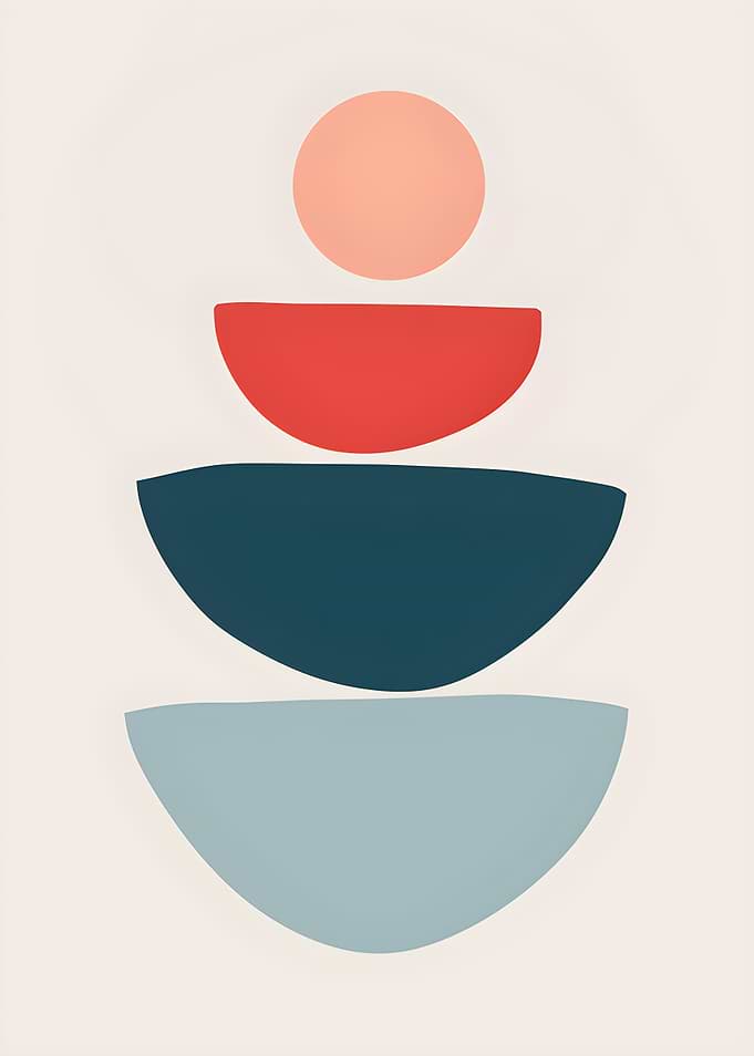 Abstract Geometric Stacked Shapes