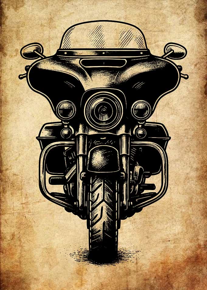 Vintage Motorcycle Illustration