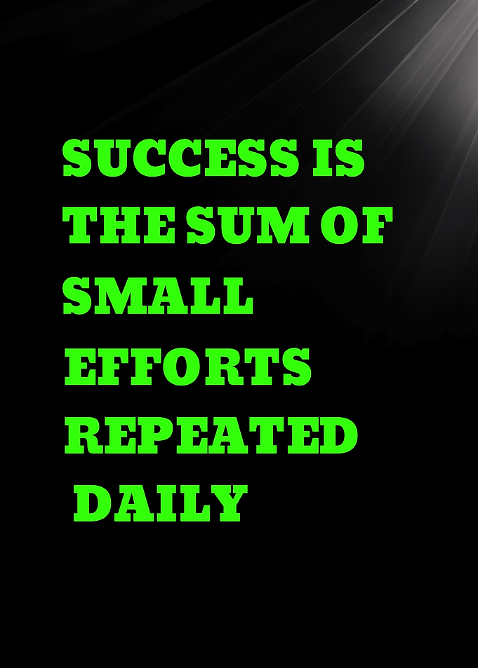 Success is the sum of small efforts repeated daily