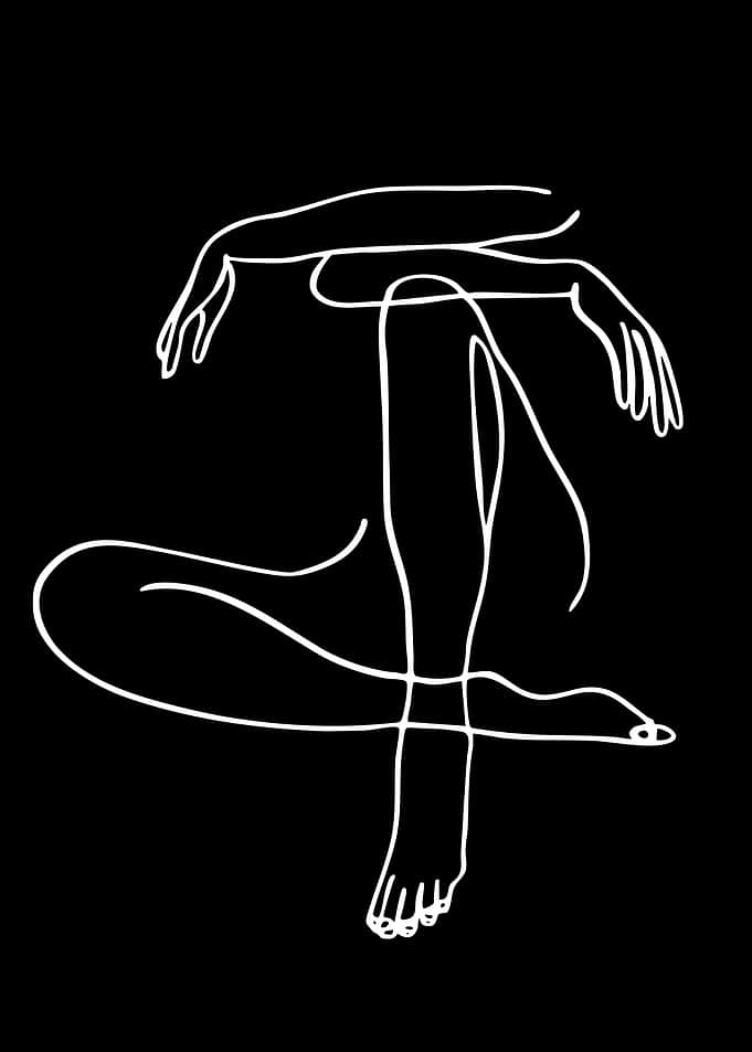 Minimalist Line Art of a Seated Figure