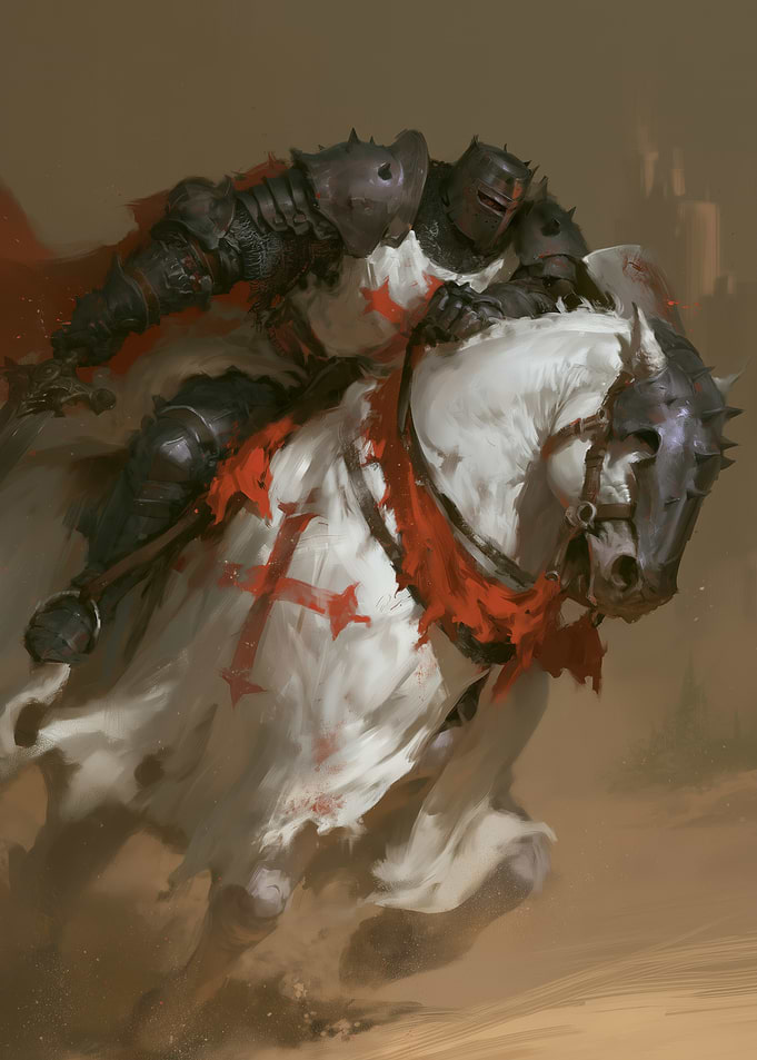 Crusader Knight war Horse